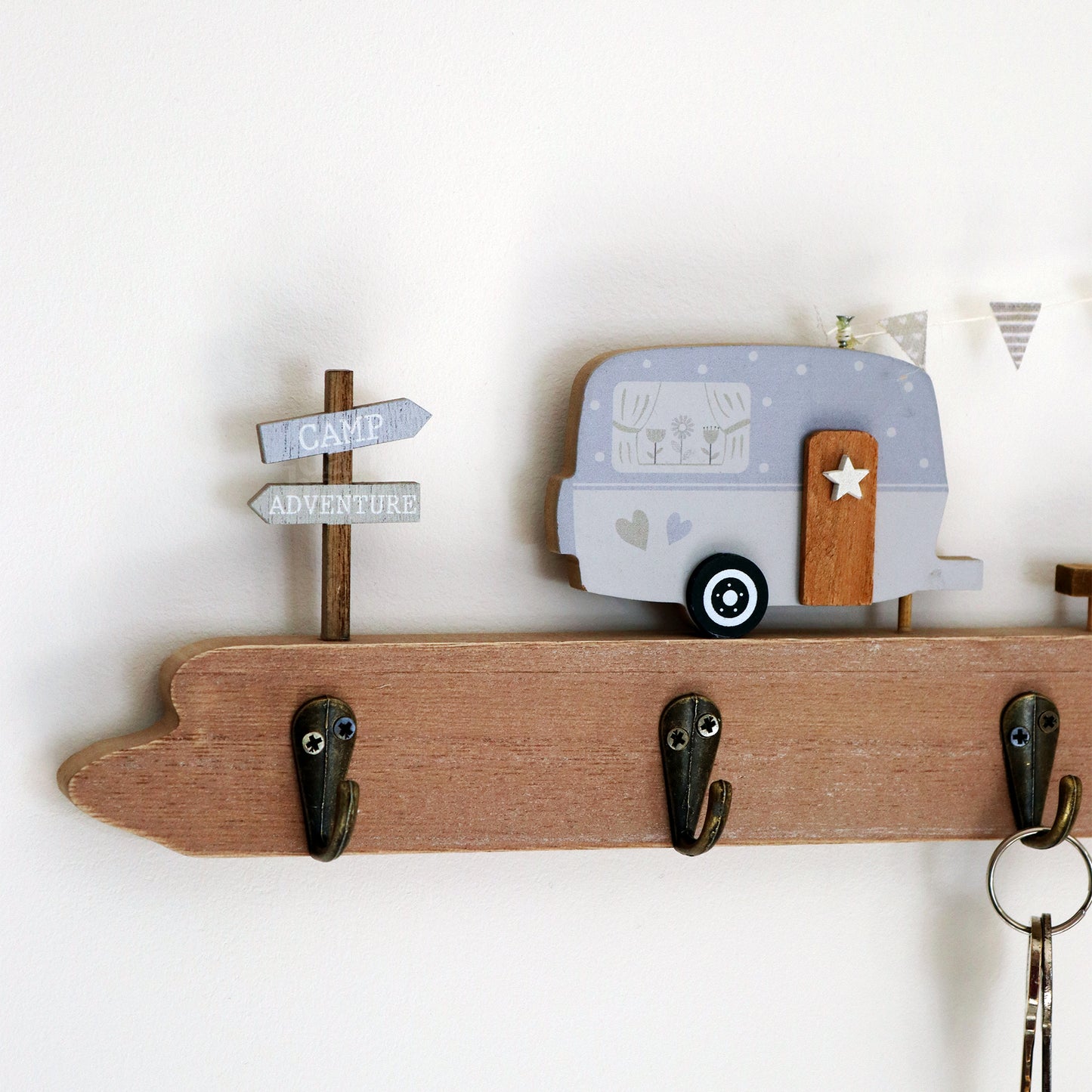 Country Blue Caravan Wall Storage Hooks