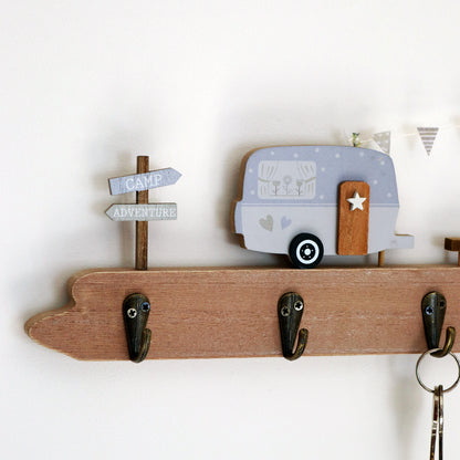 Country Blue Caravan Wall Storage Hooks