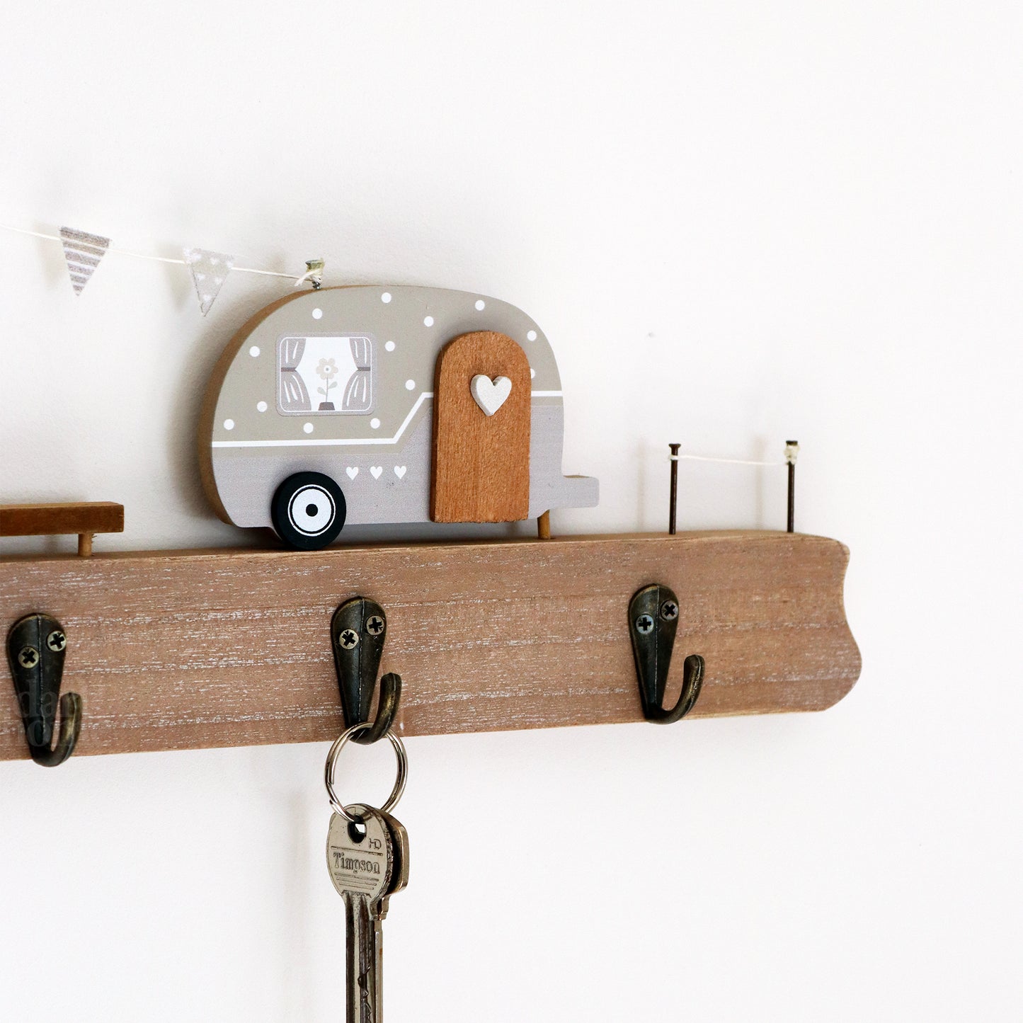 Country Grey Caravan Wall Storage Hooks