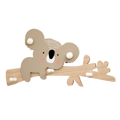 Wooden Koala 3 Peg Coat Rack