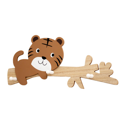 Wooden Tiger 3 Peg Coat Rack