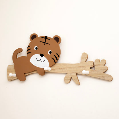 Wooden Tiger 3 Peg Coat Rack