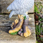 Perched Snowy Owl Garden Ornament