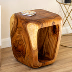 Tapered Suar Wood Side Table