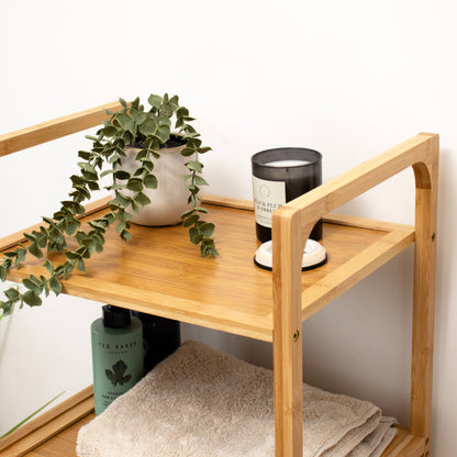 3 Tier Bathroom Rack With Tilt Out Laundry Hamper