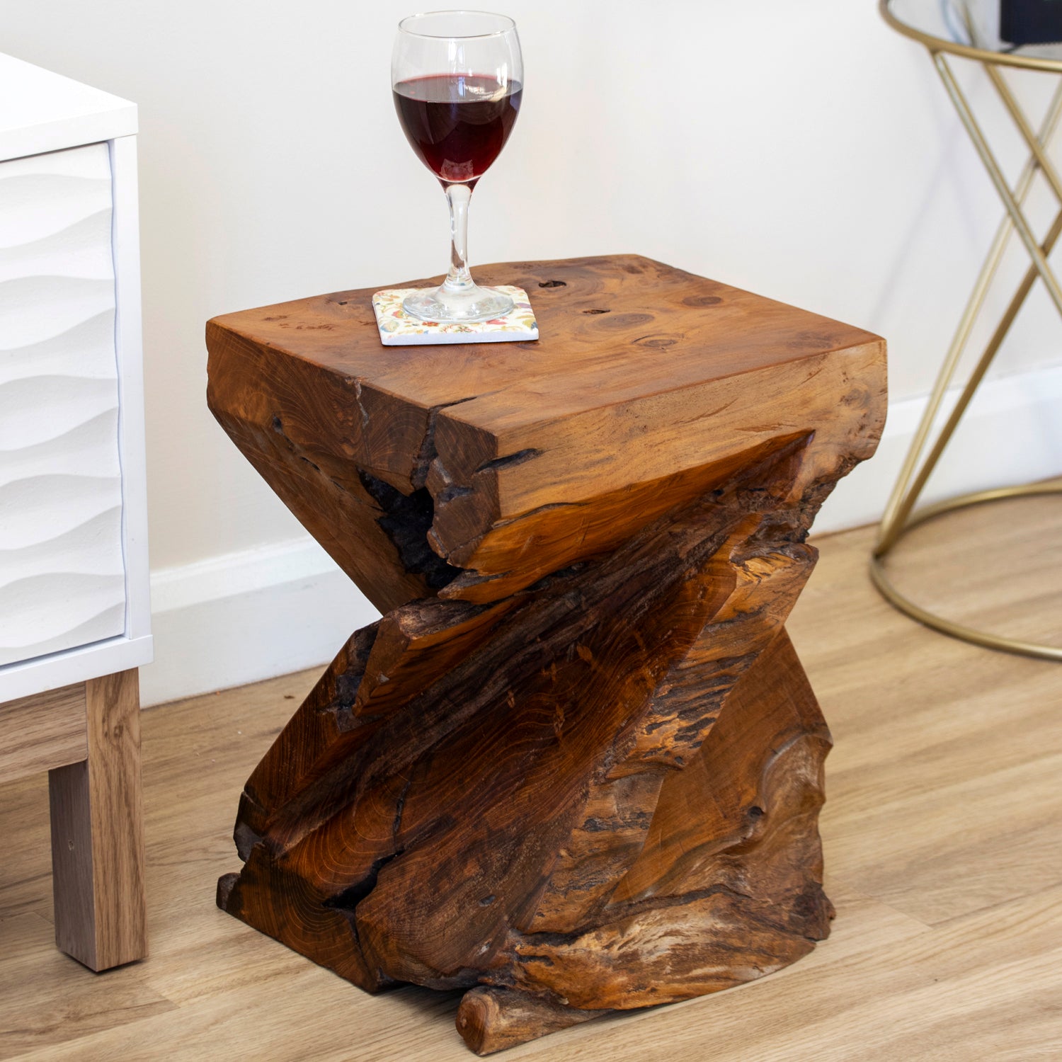 Solid Teak Root Twist Table