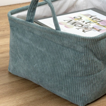 Corduroy Handled Rectangle Storage Basket