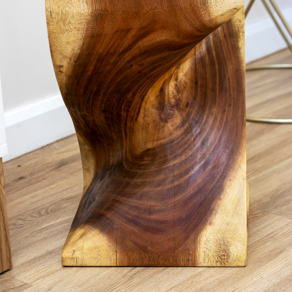 Solid Suar Wood Twist Table
