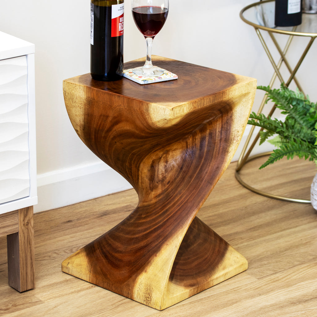 Solid Suar Wood Twist Table