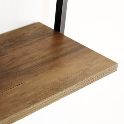 Rectangle Wood And Metal Wall Shelf