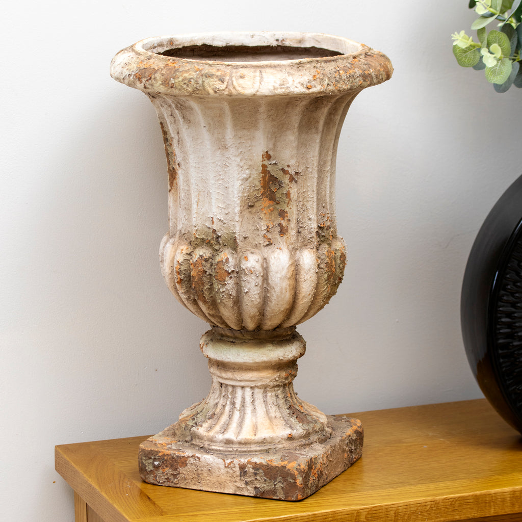 Distressed Footed Urn Planter