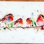Winter Robins Schneidebrett