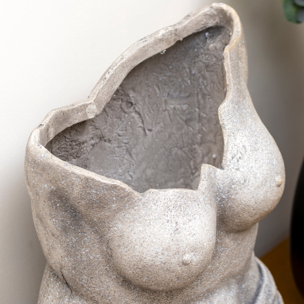 Stone Effect Female Torso Bust Planter