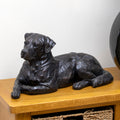 Black Laying Dog Sculpture