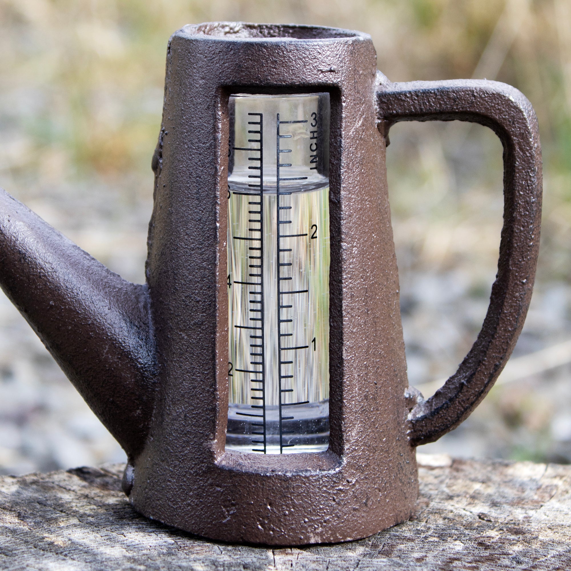 Cast Iron Watering Can Rain Gauge