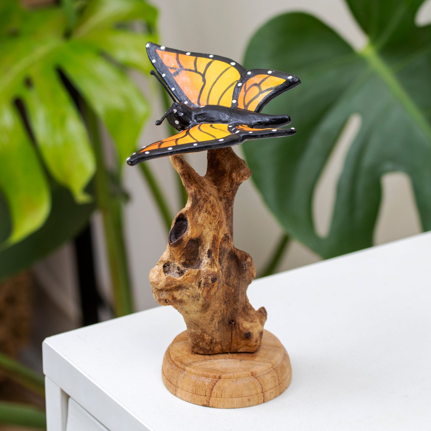Teak Root Monarch Butterfly Sculpture
