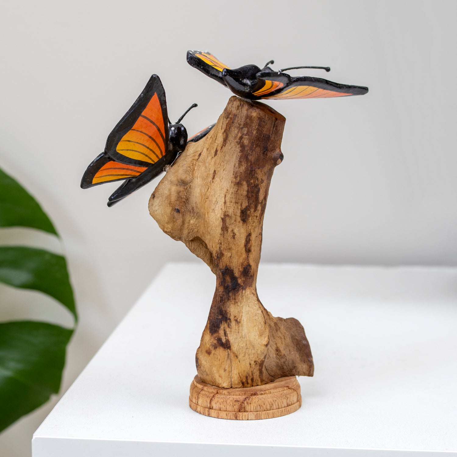 Teak Root Double Monarch Butterfly Sculpture