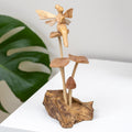 Teak Root Fairy On Mystical Mushrooms Sculpture