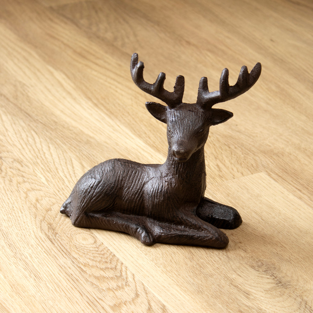 Cast Iron Resting Stag Ornament