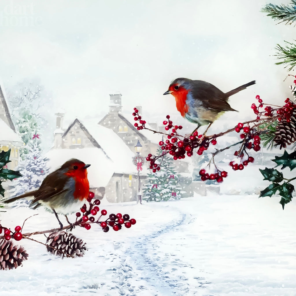 Weihnachtsrotkehlchen-Schneidebrett