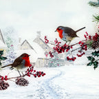 Weihnachtsrotkehlchen-Schneidebrett