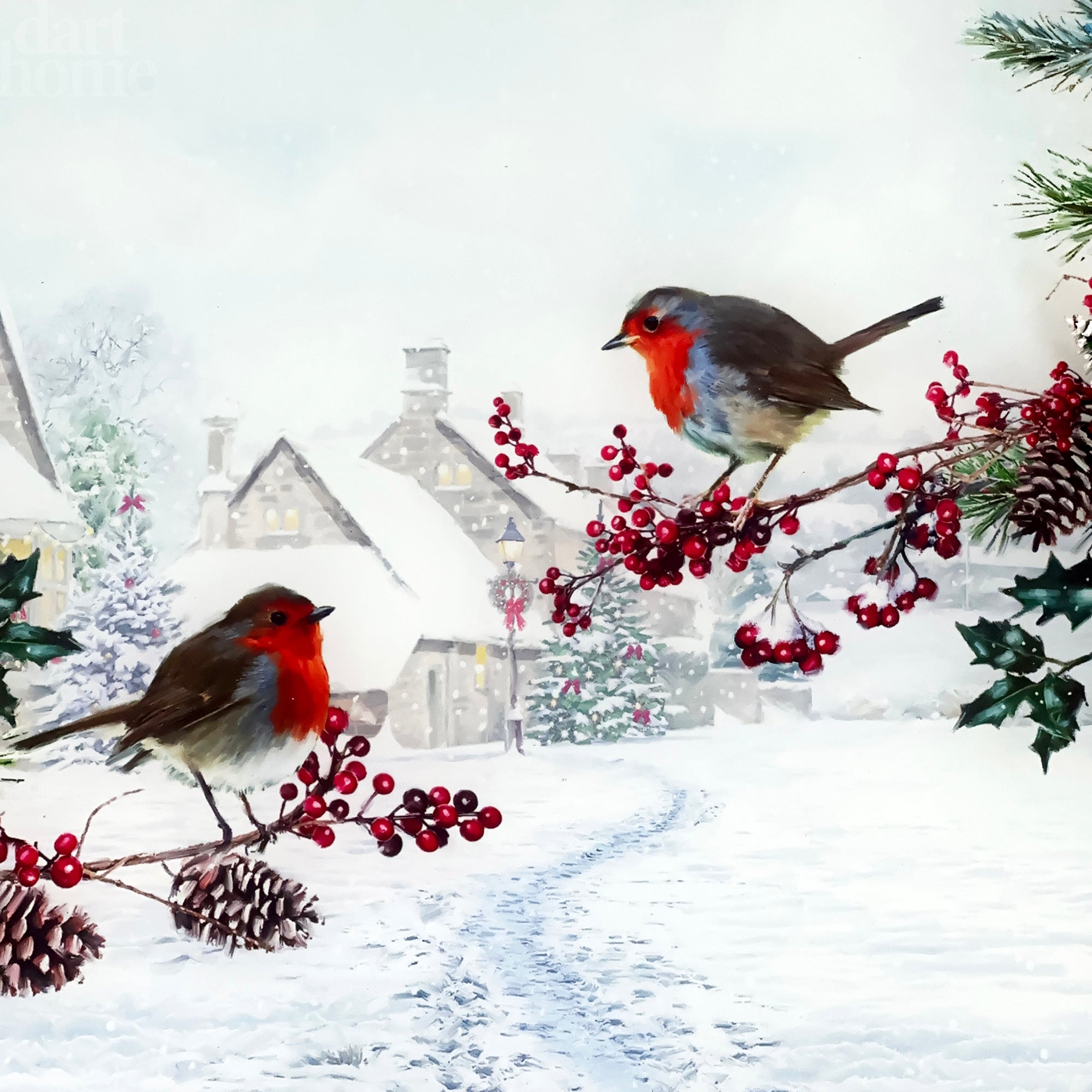 Weihnachtsrotkehlchen-Schneidebrett