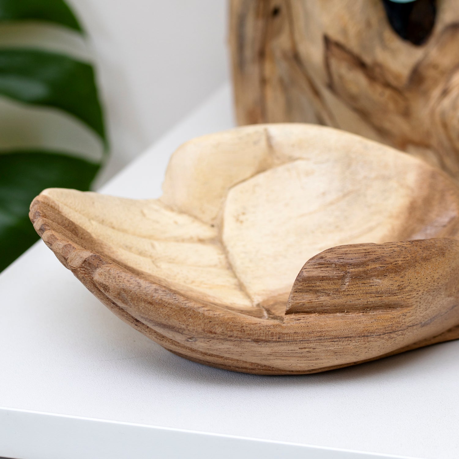 Small Teak Wood Hand Of Hope Bowl