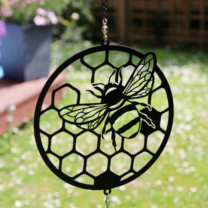 Bee Butterfly And Dragonfly Silhouette Trio Wind Spinner