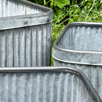 Set mit 3 verzinkten rechteckigen Pflanzgefäßen