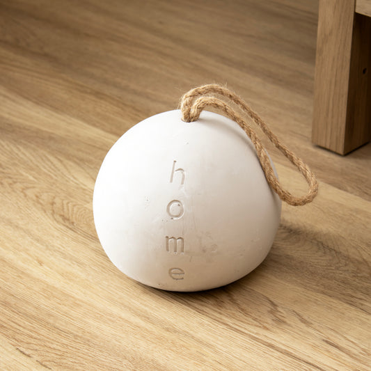 Rope Handled Concrete Ball Doorstop