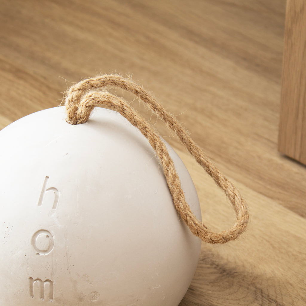 Rope Handled Concrete Ball Doorstop
