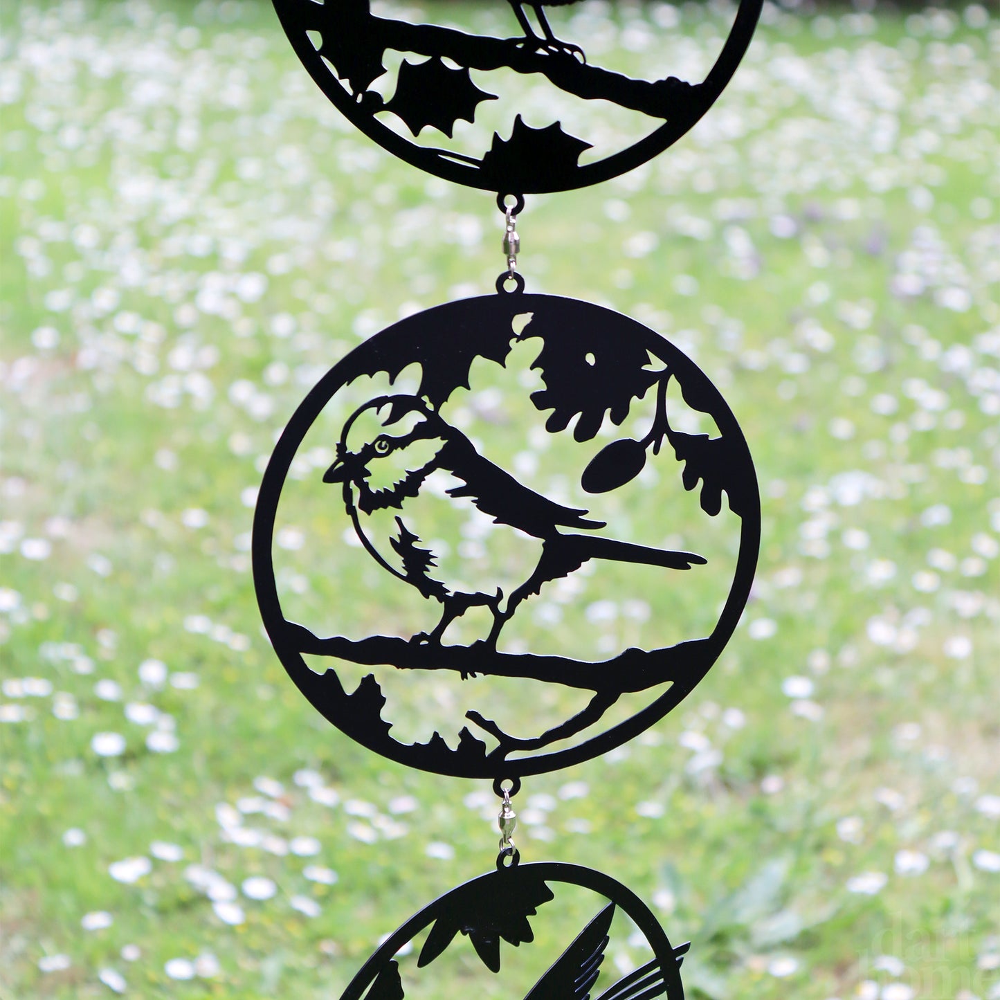 Black Bird Silhouette Trio Hanging Wind Spinner