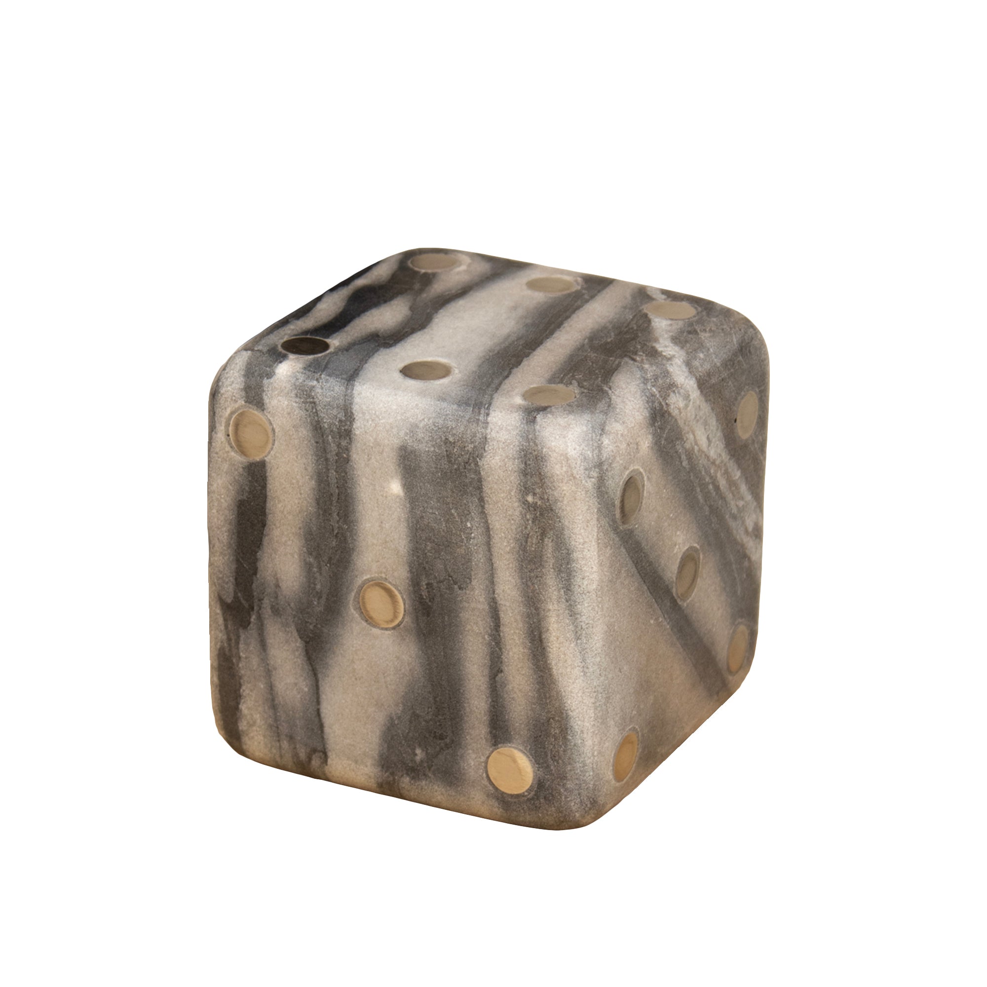 Grey Marble Dice Ornament