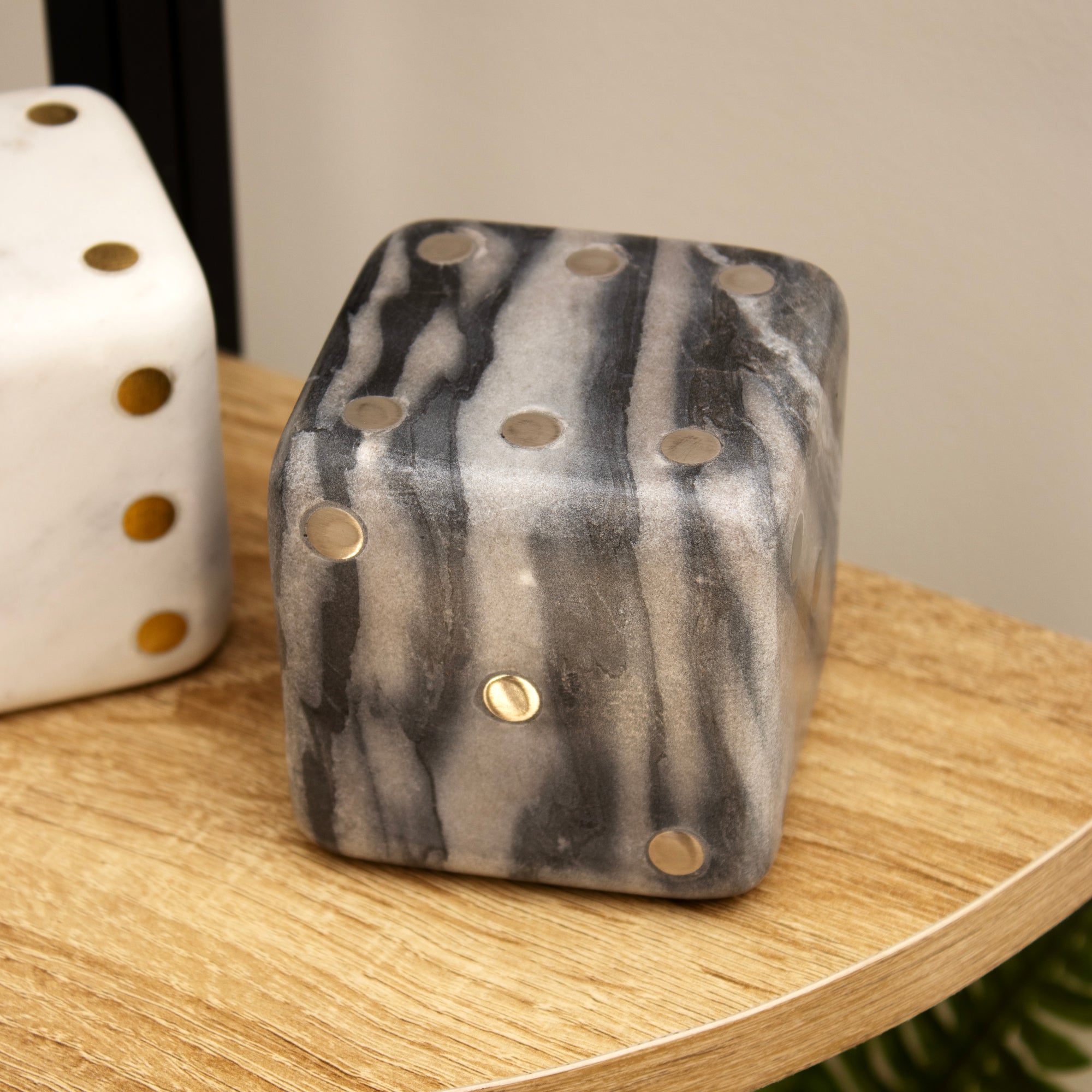 Grey Marble Dice Ornament