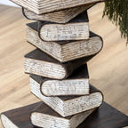 Large Wood Book Stack Side Table
