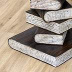 Large Wood Book Stack Side Table