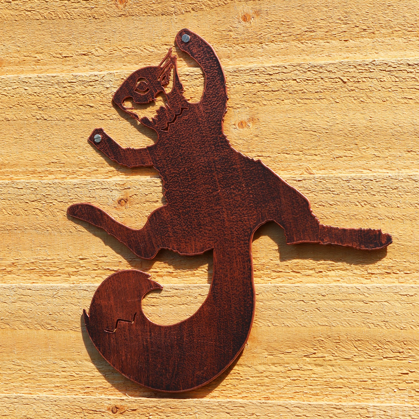 Copper Effect Climbing Squirrel Garden Art