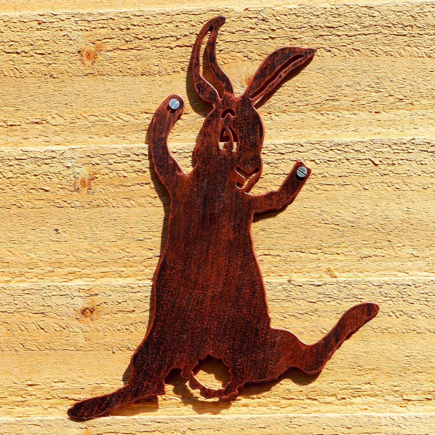 Copper Effect Climbing Rabbit Garden Art