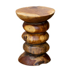 Teak Root Stacked Disc Table