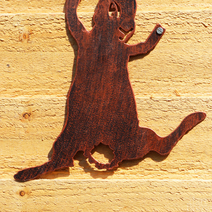 Copper Effect Climbing Rabbit Garden Art