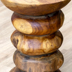 Teak Root Stacked Disc Table