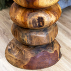 Teak Root Stacked Disc Table