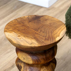 Teak Root Stacked Disc Table