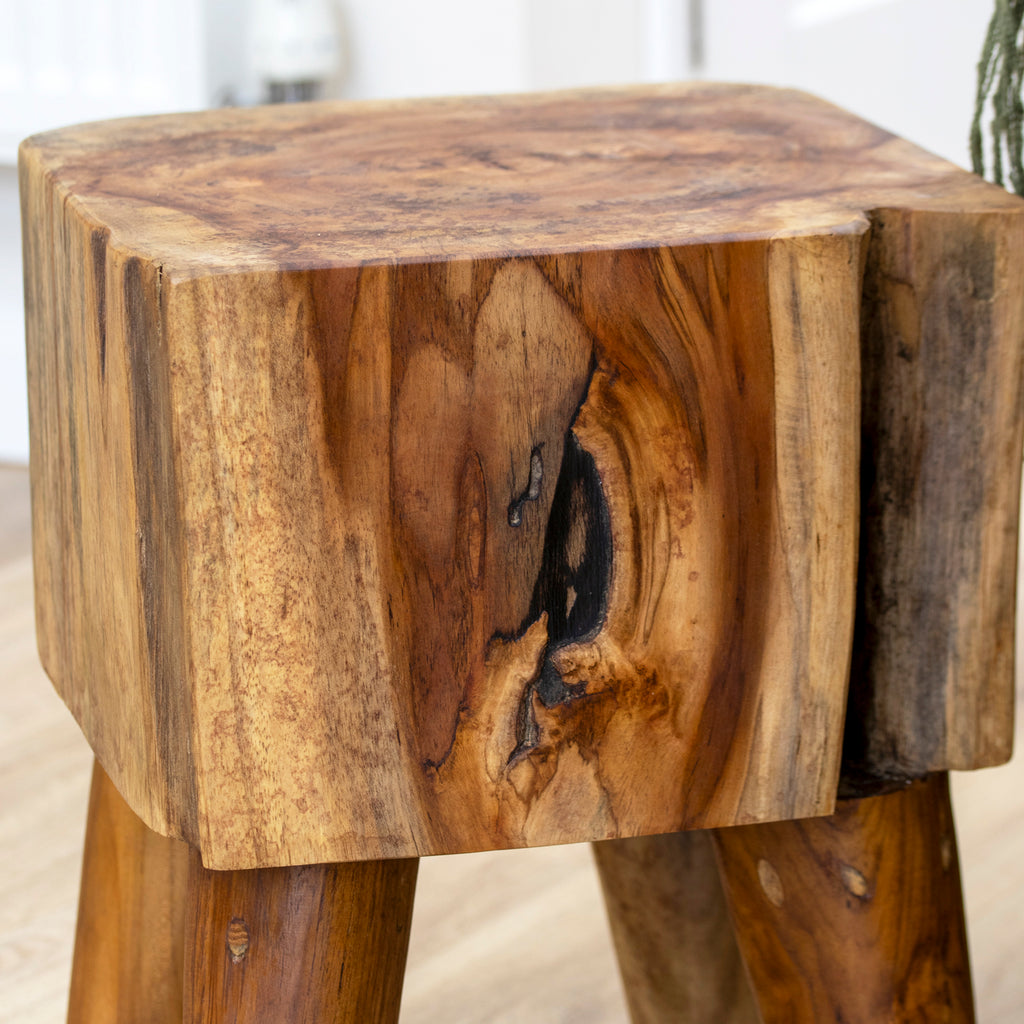 Square Teak Root Table With Legs