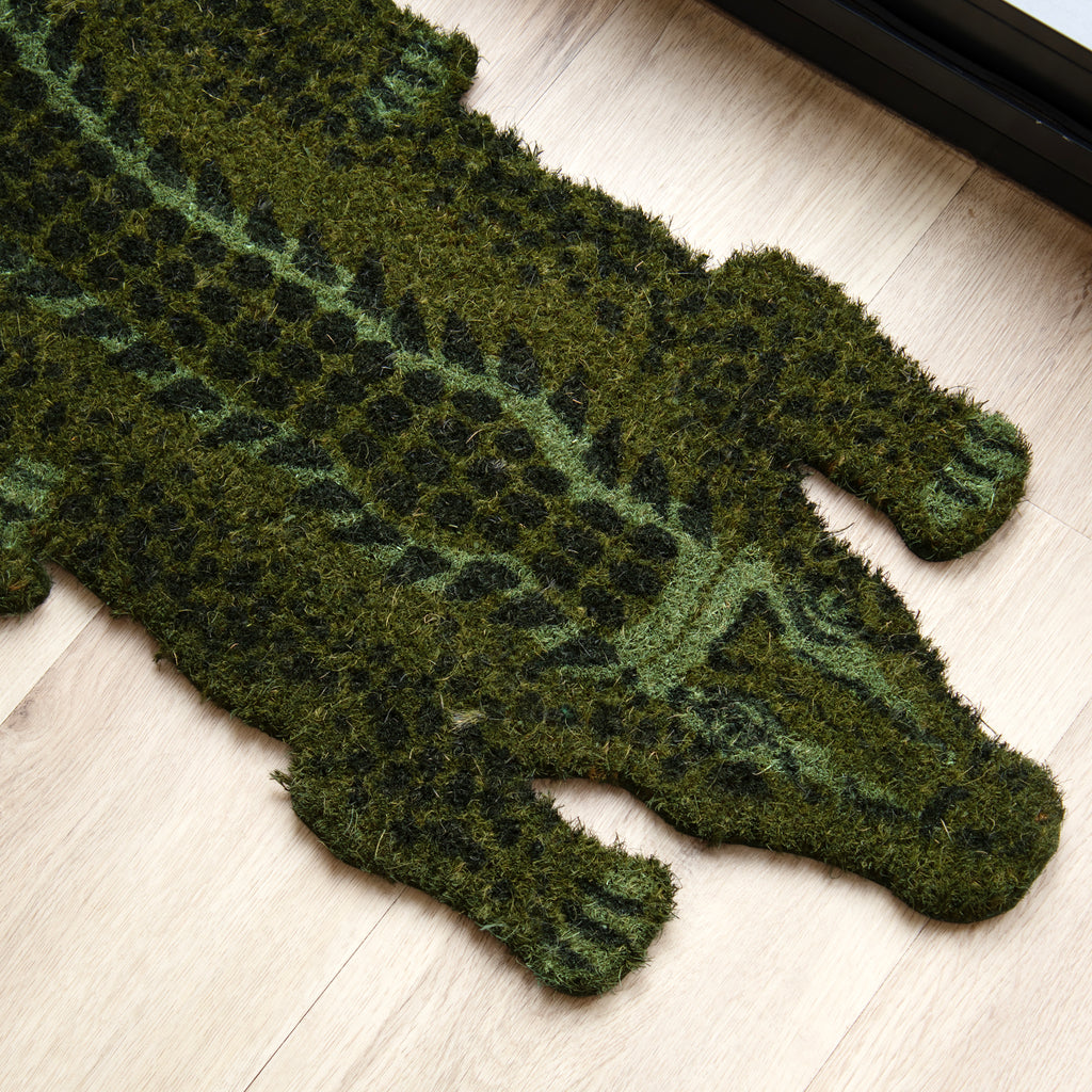 Large Green Crocodile Doormat