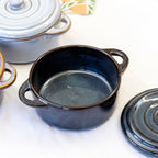 Set Of 4 Small Round Reactive Glaze Casserole Dishes