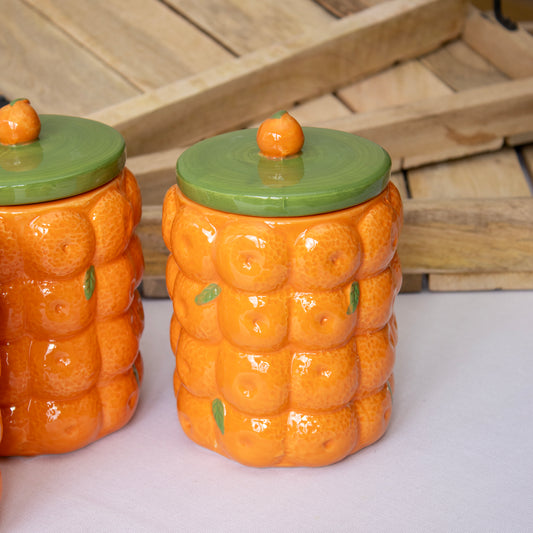 Oranges Ceramic Storage Jar