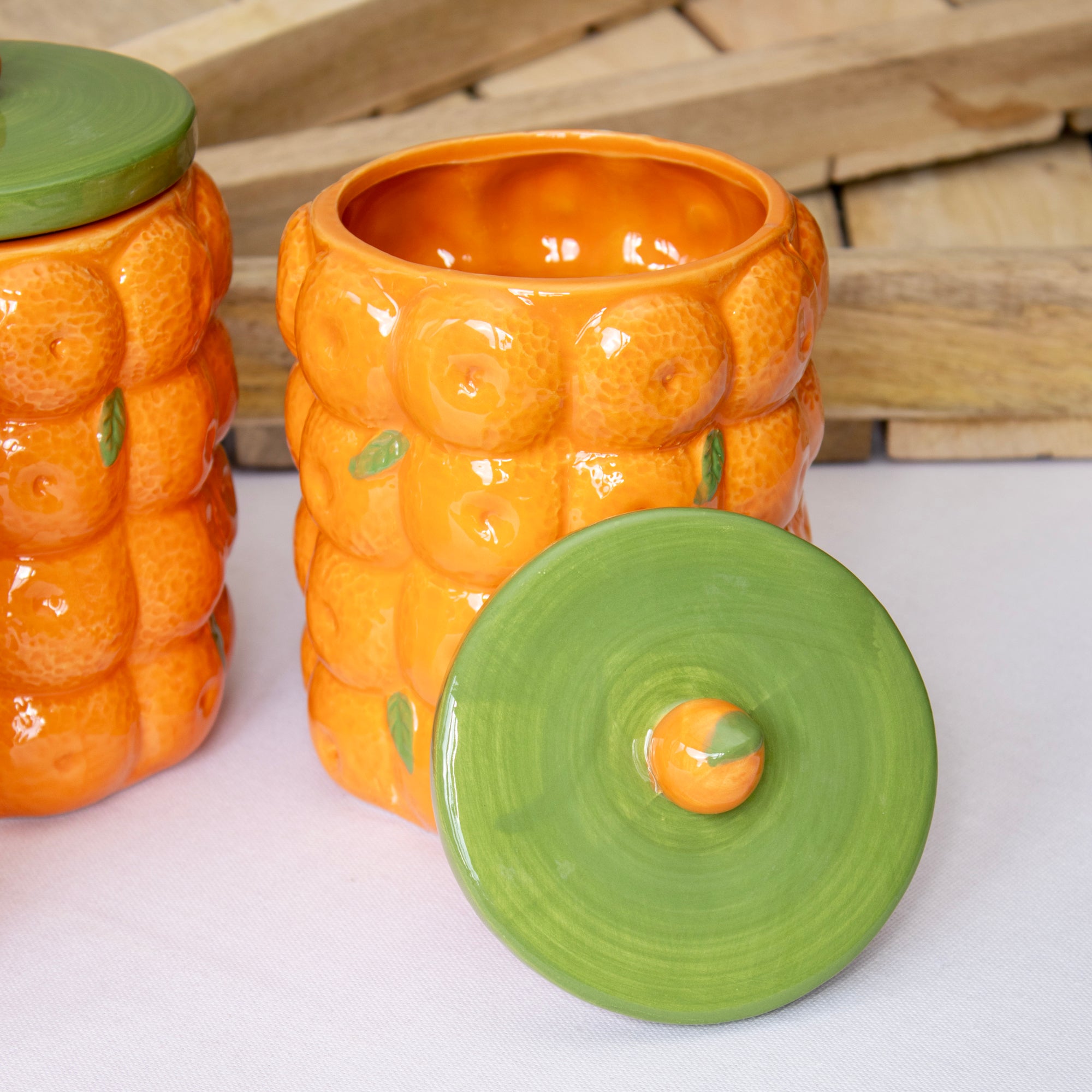 Oranges Ceramic Storage Jar