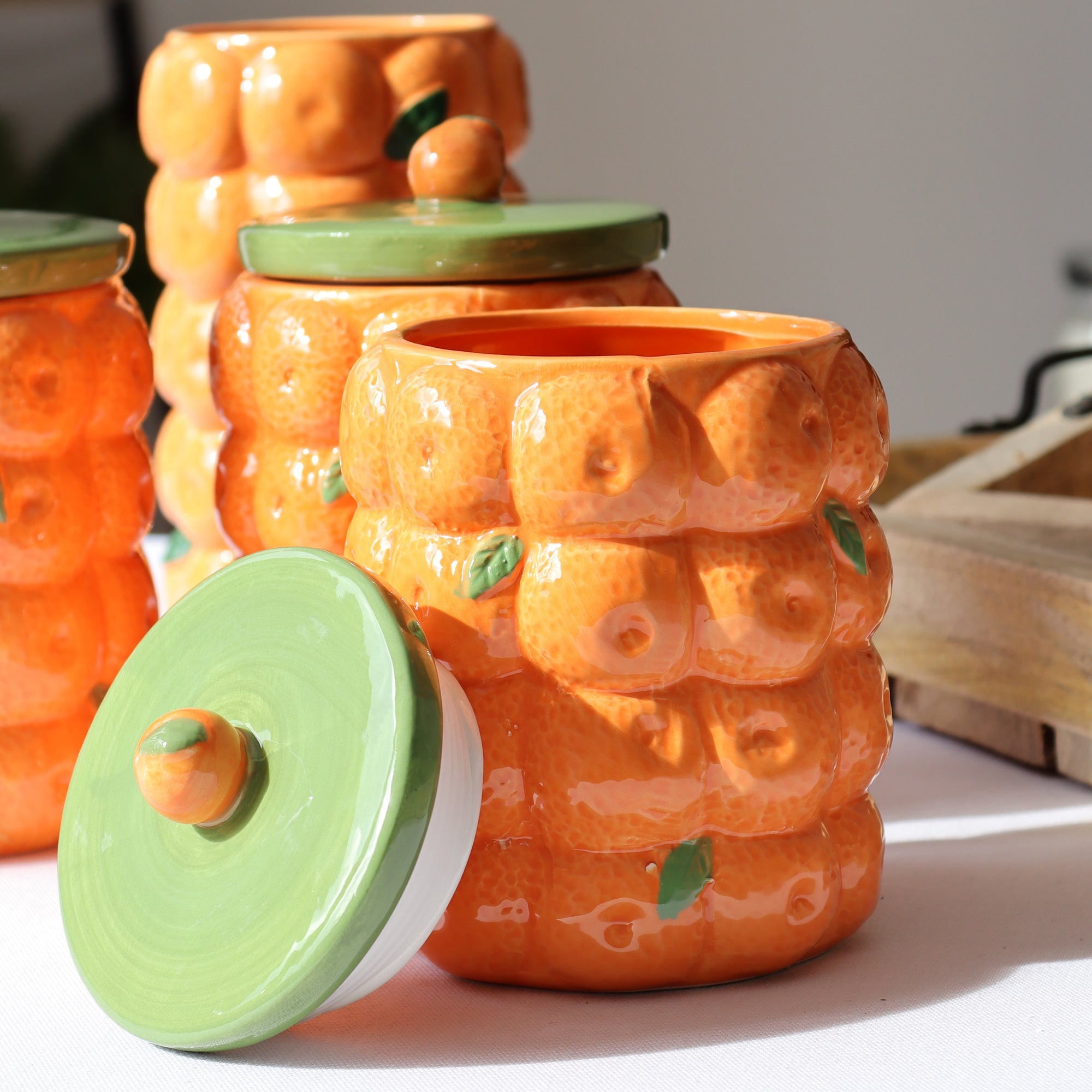 Oranges Ceramic Storage Jar