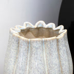 Round Ceramic Scalloped Vase